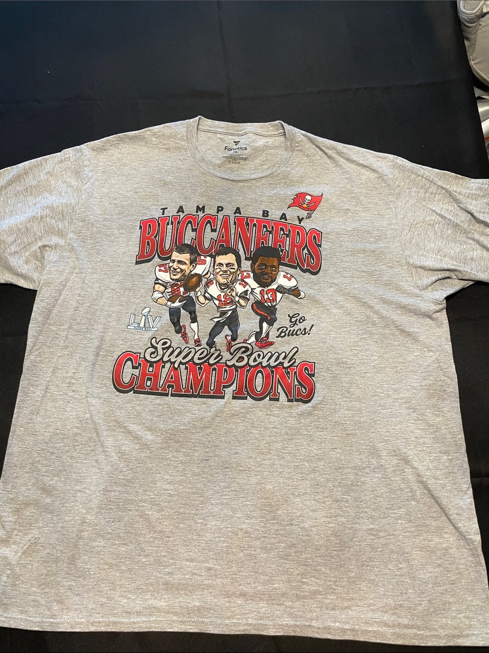 Bucs Super Bowl LV Champions Caricature crew neck mens Brady Grunk Evans 2XL